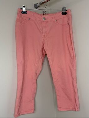 CL Jeans Pink Cropped Capri Jeans Sz 8 Stretch Denim Mid Rise Casual Y2K Vintage